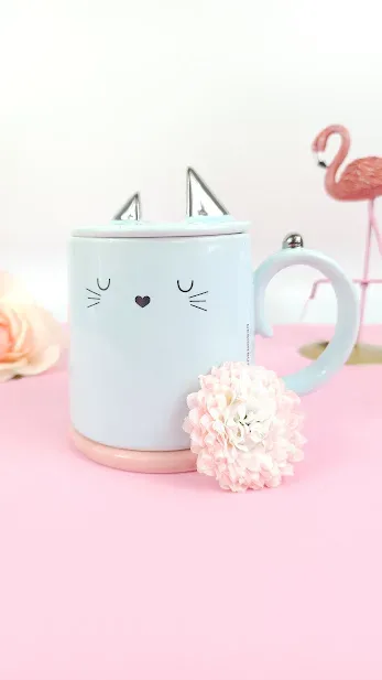 Tasa de gato para Café con Orejas en la Tapa