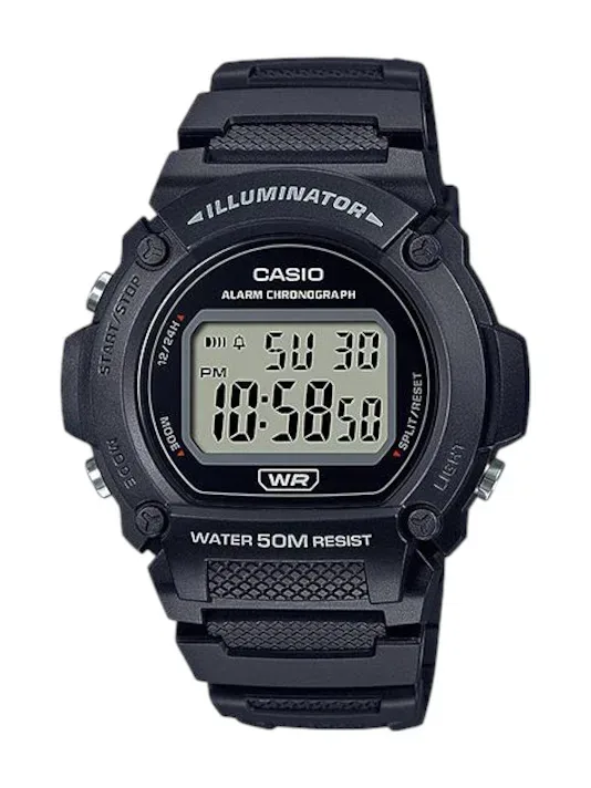 Reloj Casio para caballero W-219H-1AVDF COLOR NEGRO