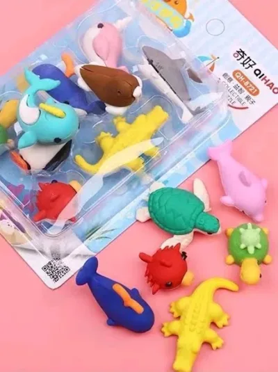 Set de borradores diseño de animales marinos multicolor al azar