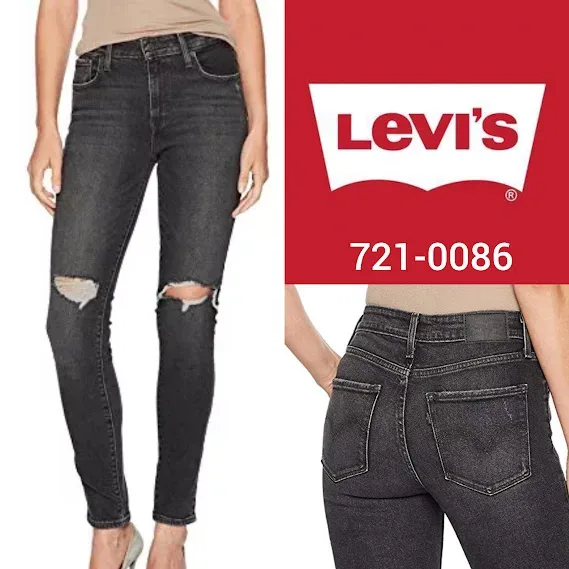 Jeans para dama Levis 721-0086 High Rise Skinny color negro