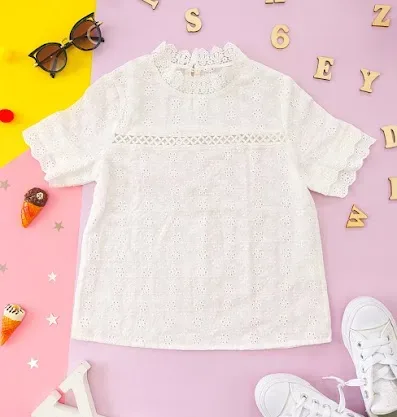Blusa para niña color blanco