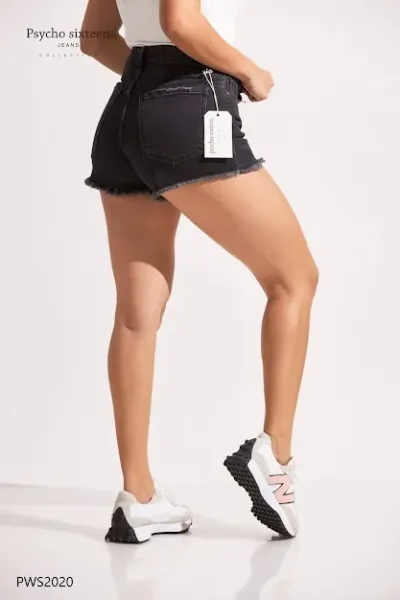 Short Pycho Sixteen High Rise Mom Fit para dama PWS2020 Negro