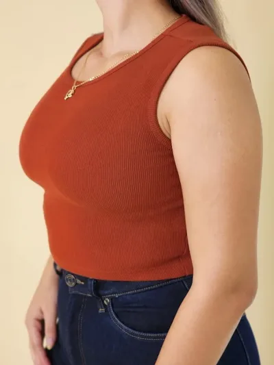 Blusa Estivaneli para dama LFFW-27006 COLOR TERRACOTA