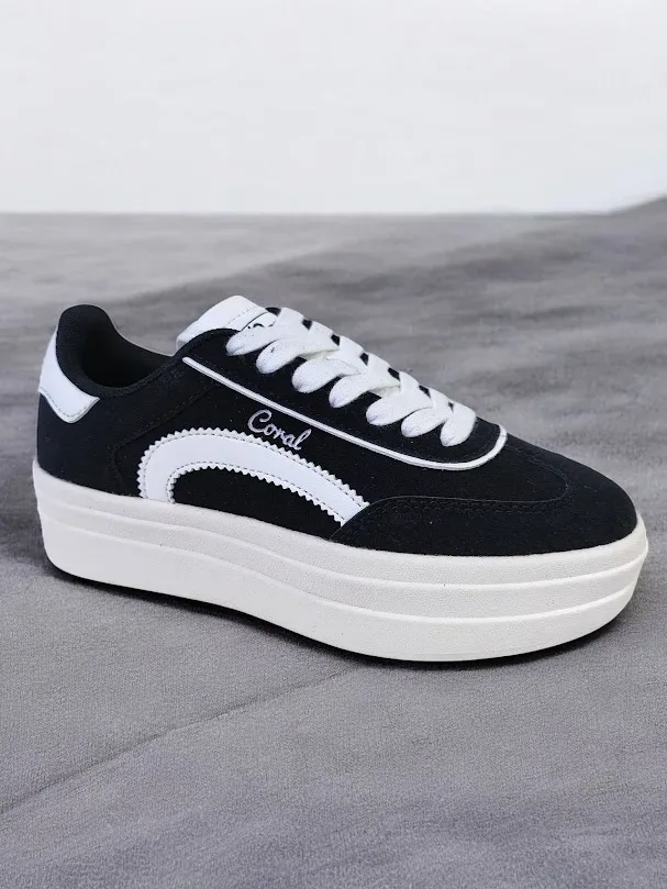 Tenis Coral Naoko Black/White para dama