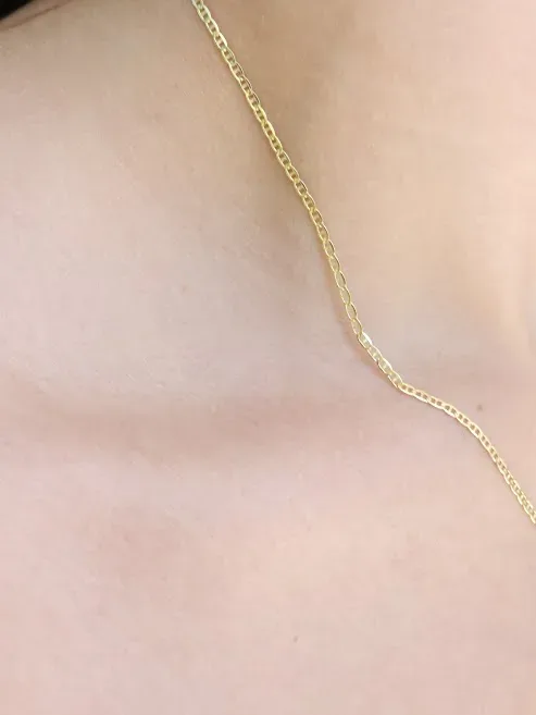 Collar plata 925 para dama diseño de cadena color dorado con baño de oro 18K #12