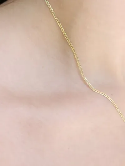 Collar plata 925 para dama diseño de cadena color dorado con baño de oro 18K #12