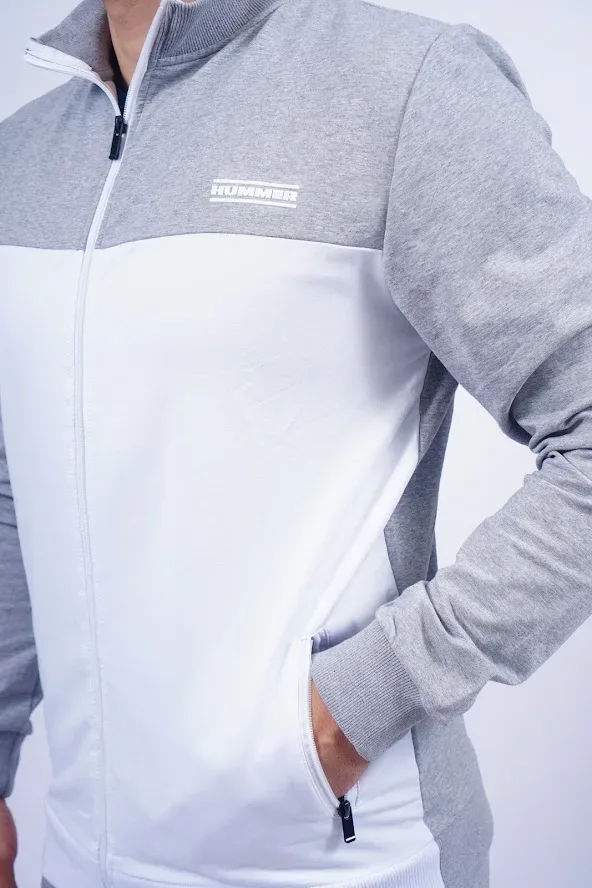 Sudadera Hummer para caballero color blanco con grisHBS305M4