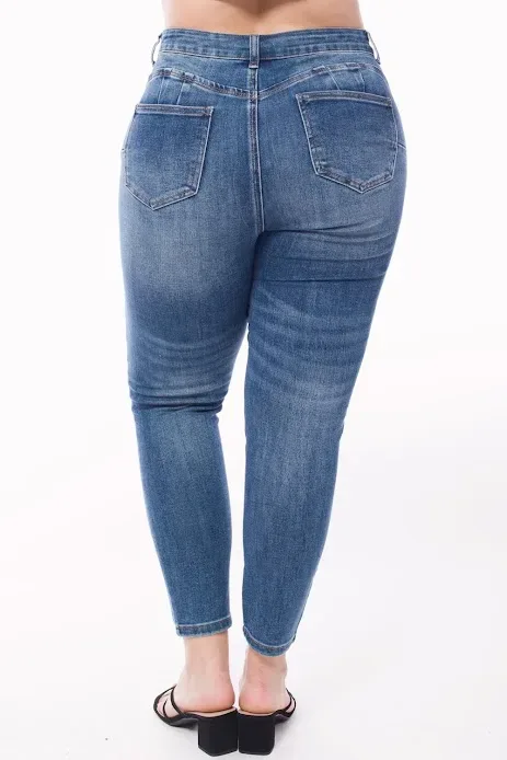 Jeans para dama color azul high rise MJEW004-P