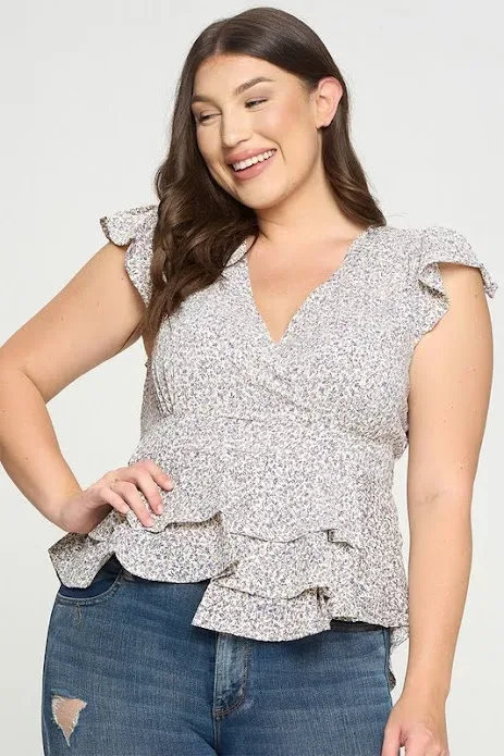 Blusa para dama con estampado floral multicolor