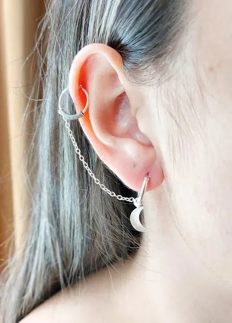 Arete idividual para dama plata 925 color plata