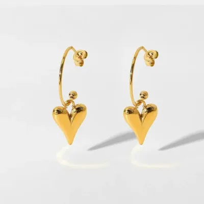 Par de aretes de acero inoxidable para dama color dorado