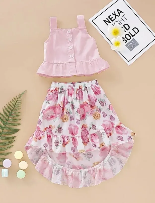 Conjunto para niña diseño floral