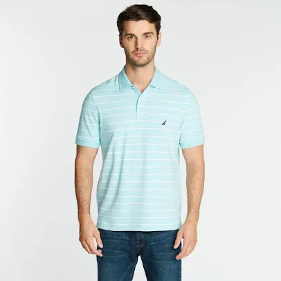 Camiseta Náutica para caballero de rayas color verde menta y blanco