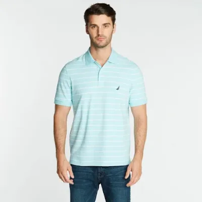Camiseta Náutica para caballero de rayas color verde menta y blanco