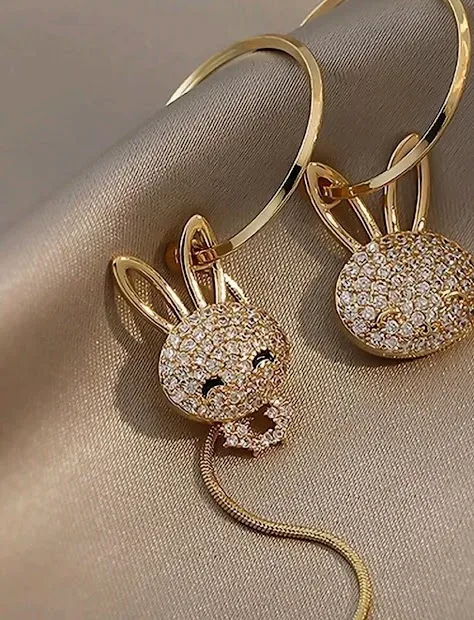 Aretes para dama fanatsía color dorado