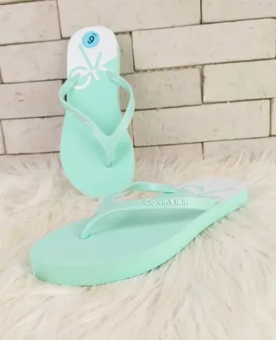 Sandalias Calvin Klein para dama color verde menta y blanco