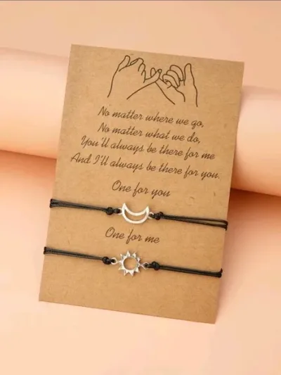 Par de pulsera unisex color negro
