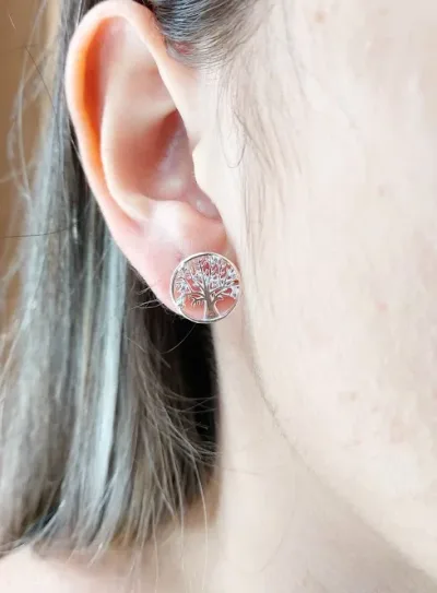 Aretes para dama plata 925 color plata