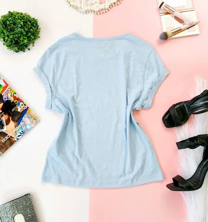 CamisetaTommy Hilfiger para dama color celeste