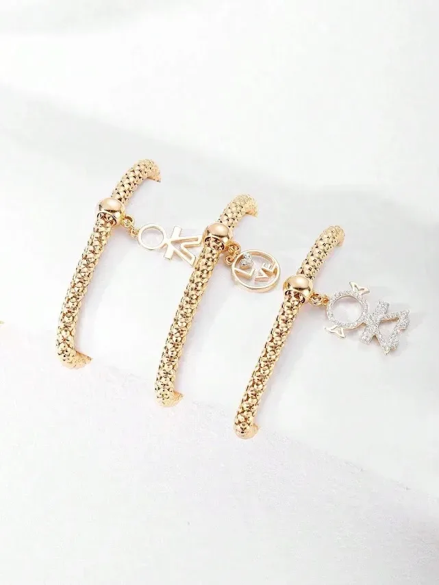 3 Piezas pulsera para dama con diseño de diamante de imitación