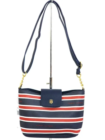 Bolso de hombro Tommy Hilfiger para dama color azul con rojo