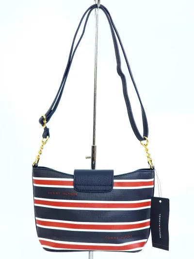 Bolso de hombro Tommy Hilfiger para dama color azul con rojo