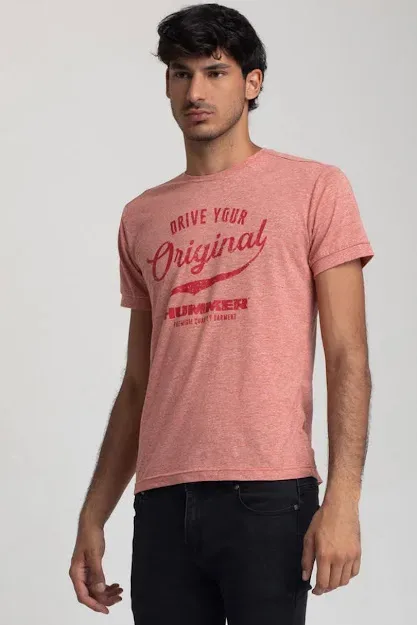 Camiseta Hummer para caballero color rojo claro