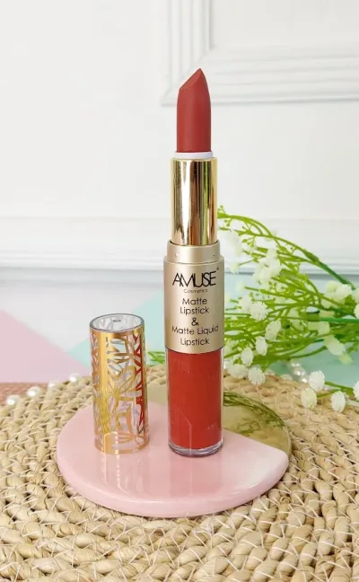 Lápiz labial doble AMUSE LIP 6289-7 Matte Lip Set Rojo sangre