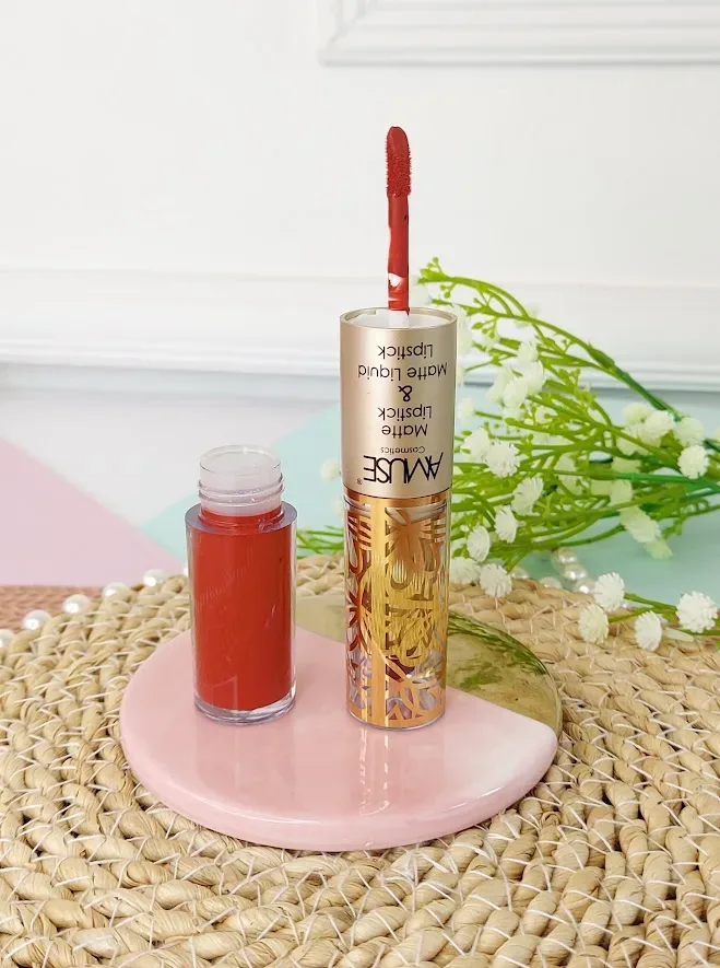 Lápiz labial doble AMUSE LIP 6289-7 Matte Lip Set Rojo sangre