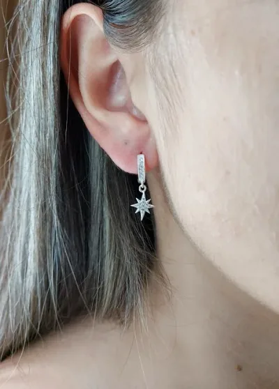 Aretes para dama plata 925 color plata