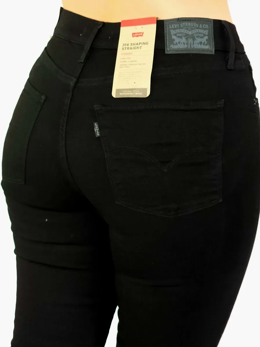 Jeans Levi´s 314-0000 Shapping straight para dama color negro
