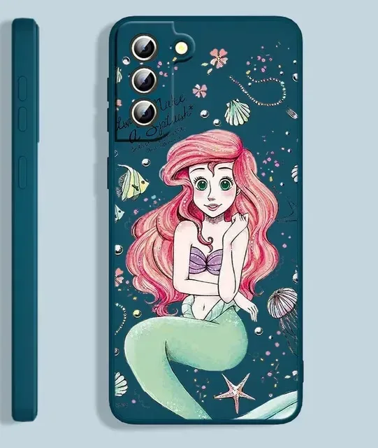 Funda para celular color azul diseño de la sirenita