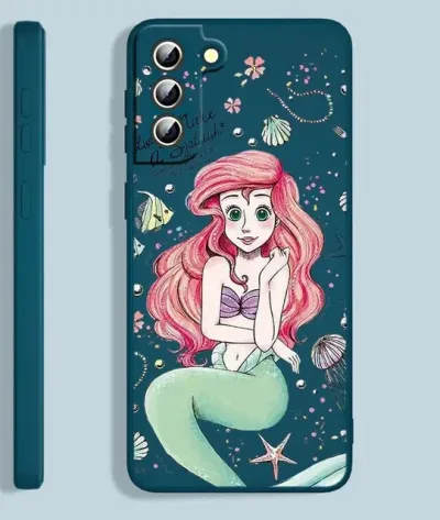 Funda para celular color azul diseño de la sirenita