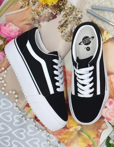 Tenis Coral para dama color negro Atlas black tex