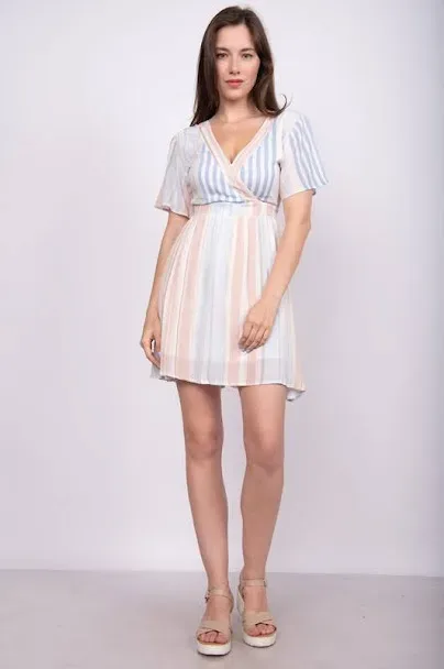 Vestido para dama diseño a rayas multicolor