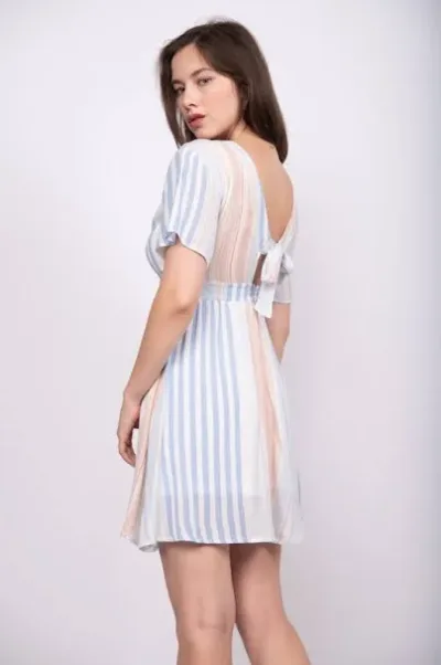 Vestido para dama diseño a rayas multicolor