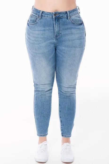 Jeans para dama color azul claro high rise