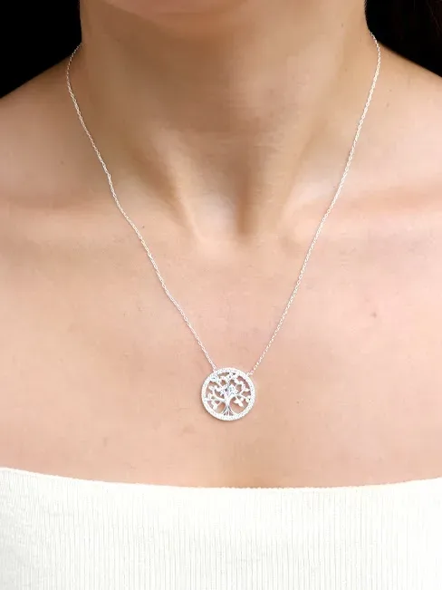 Collar plata 925 para dama con diseño de árbol de la vida