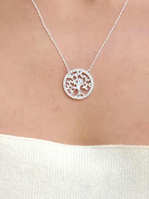 Collar plata 925 para dama con diseño de árbol de la vida