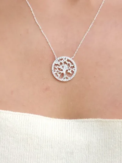 Collar plata 925 para dama con diseño de árbol de la vida