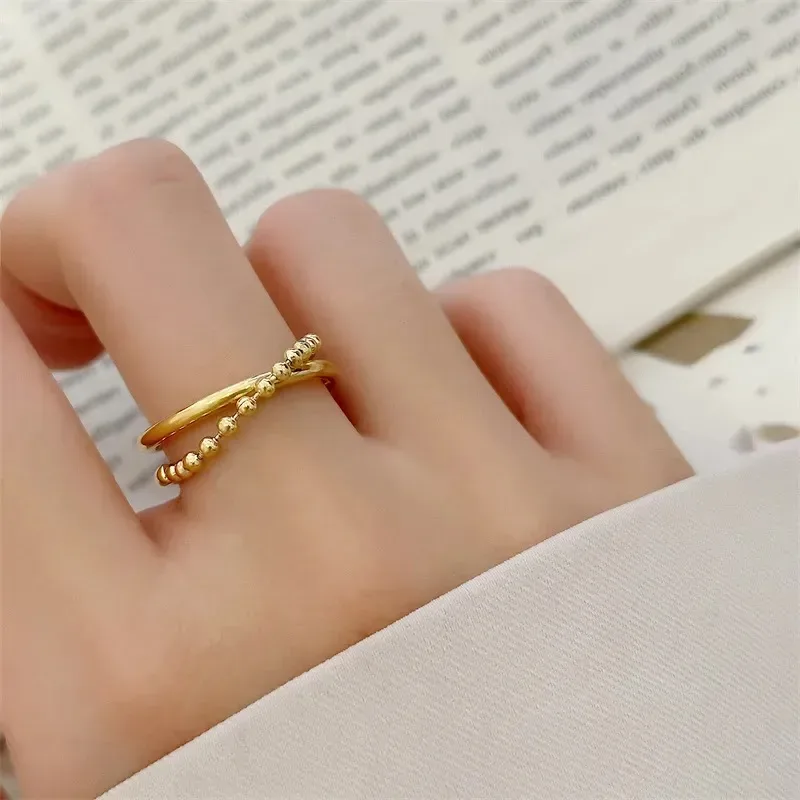 Anillo de Acero de Titanio con baño de Oro 18K