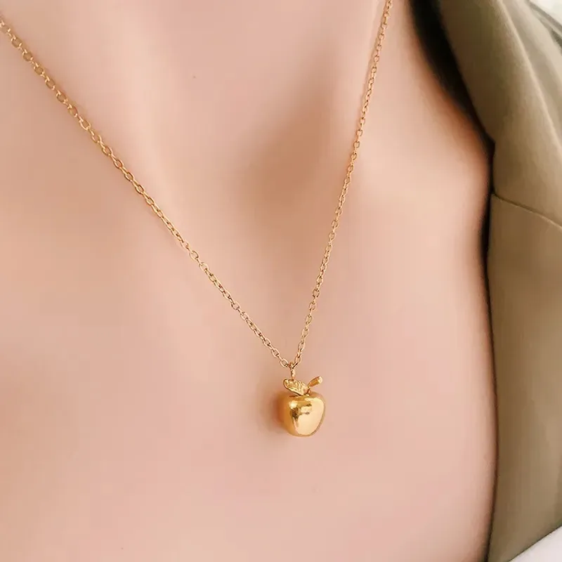 Collar de acero inoxidable con baño de Oro 18k