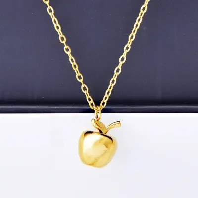 Collar de acero inoxidable con baño de Oro 18k