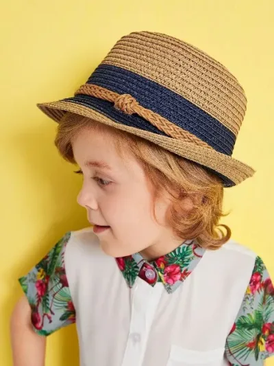 Sombrero para niño color beige