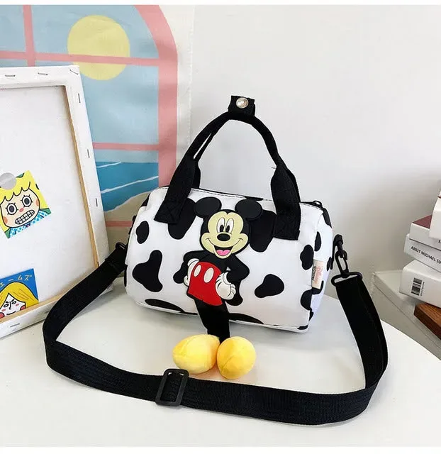 Bolso de hombro ZARA para dama estampado blanco y negro de mickey mouse