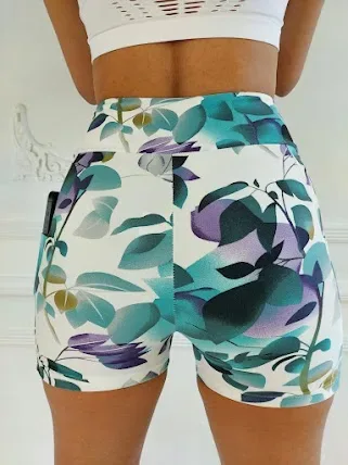 Leggins deportiva para dama diseño floral multicolor