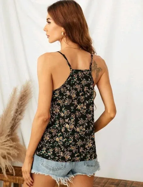 Blusa para dama color negro diseño floral