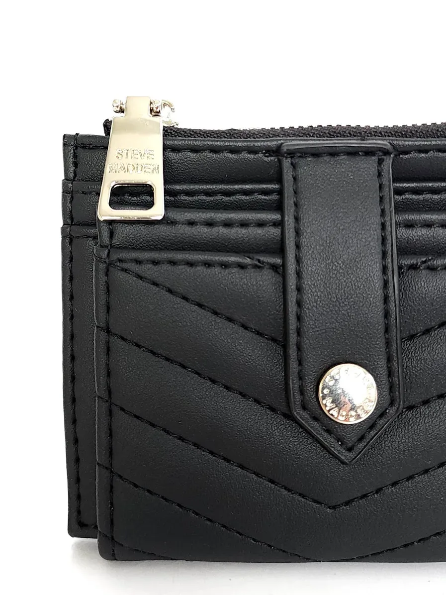 Tarjetero Steve Madden para dama color negro