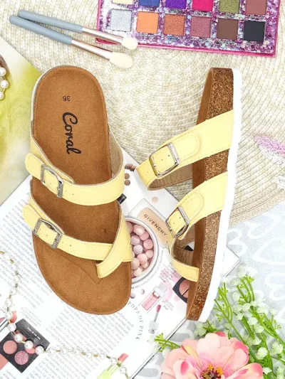 Sandalias Coral para dama color amarillas  Verona Lt Yellow