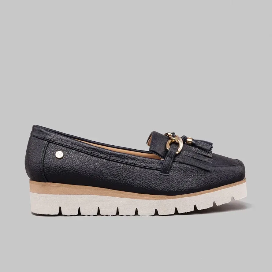 Zapatos Natural Jazmin Navy Pu para Dama